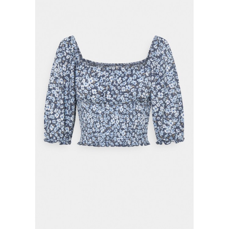 Kobiety T SHIRT TOP | ONLY Petite ONLPELLA SMOCK - T-shirt z nadrukiem - vintage indigo/niebieski - JM98519
