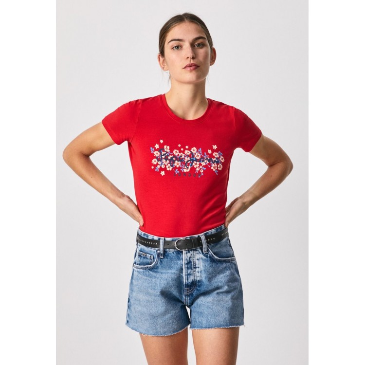 Kobiety T SHIRT TOP | Pepe Jeans BEGO - T-shirt z nadrukiem - red/czerwony - NA88591