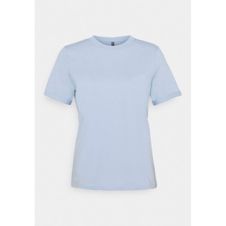 Kobiety T SHIRT TOP | Pieces PCRIA FOLD UP SOLID TEE - T-shirt basic - kentucky blue/jasnoniebieski - PV47351