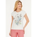 Kobiety T SHIRT TOP | POTIS & VERSO T-shirt z nadrukiem - biały - ZR87995