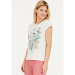 Kobiety T SHIRT TOP | POTIS & VERSO T-shirt z nadrukiem - biały - ZR87995