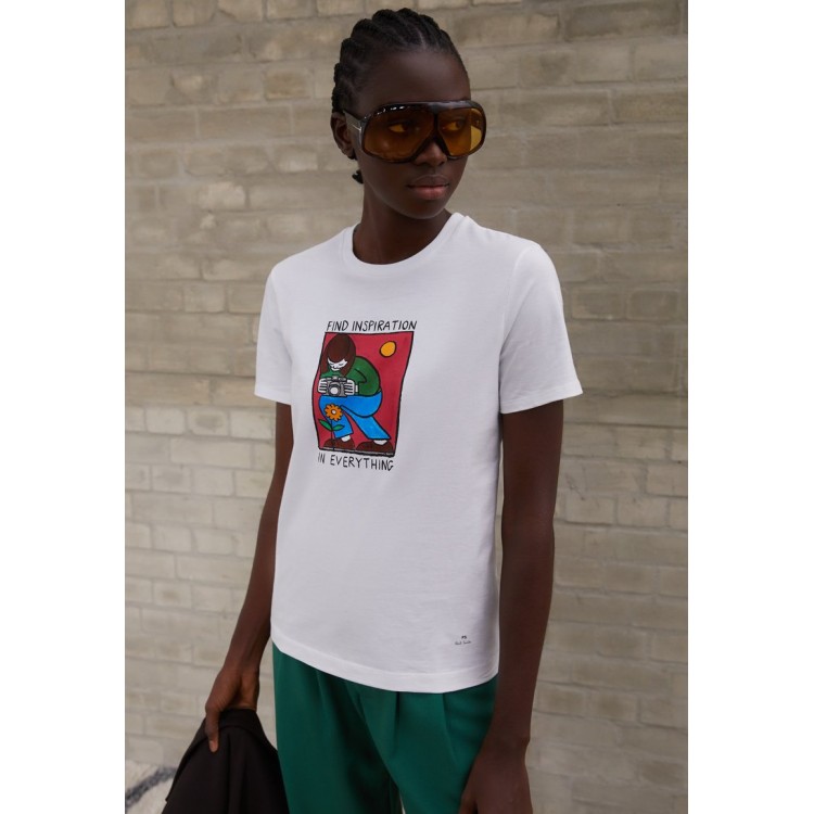 Kobiety T SHIRT TOP | PS Paul Smith INSPIRATION - T-shirt z nadrukiem - white/biały - EY35261