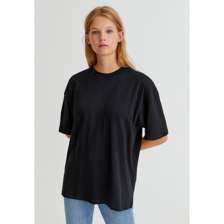 Kobiety T SHIRT TOP | PULL&BEAR BASIC - T-shirt basic - black/czarny - LB29994