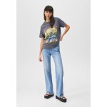 Kobiety T SHIRT TOP | PULL&BEAR ESOTERIC - T-shirt z nadrukiem - mottled dark grey/ciemnoszary melanż - XK63801
