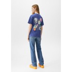 Kobiety T SHIRT TOP | PULL&BEAR FLOWER GRAPHIC - T-shirt z nadrukiem - royal blue/błękit królewski melanż - TW52345