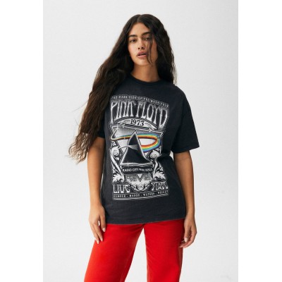 Kobiety T_SHIRT_TOP | PULL&BEAR FLOYD - T-shirt z nadrukiem - mottled dark grey/ciemnoszary melanż - SL87755