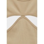 Kobiety T SHIRT TOP | PULL&BEAR SHORT SLEEVE - T-shirt z nadrukiem - brown/brązowy - CN42097