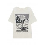 Kobiety T SHIRT TOP | PULL&BEAR SHORT SLEEVE - T-shirt z nadrukiem - mottled beige/beżowy melanż - CY12110