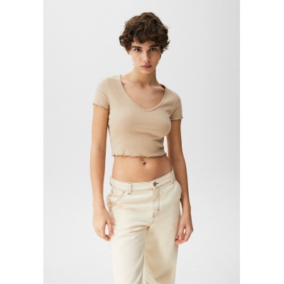 Kobiety T_SHIRT_TOP | PULL&BEAR T-shirt basic - beige/beżowy - YY68675