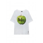 Kobiety T SHIRT TOP | PULL&BEAR THE BEATLES APPLE - T-shirt z nadrukiem - white/biały - NL76870