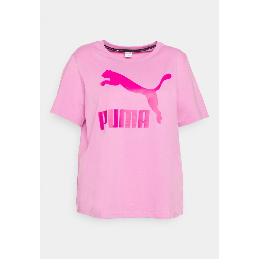 Kobiety T SHIRT TOP | Puma CLASSICS LOGO TEE PLUS - T-shirt z nadrukiem - opera mauve/mauve - XJ28402