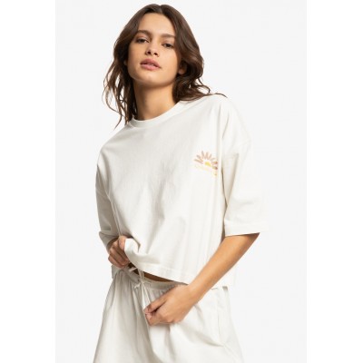 Kobiety T_SHIRT_TOP | Quiksilver WAVE VIBES MANCHES COURTES POUR EQWK - T-shirt z nadrukiem -  white/biały - BW23517