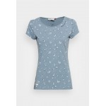 Kobiety T SHIRT TOP | Ragwear MINT FLOWER - T-shirt z nadrukiem - blue/niebieski - GS31948