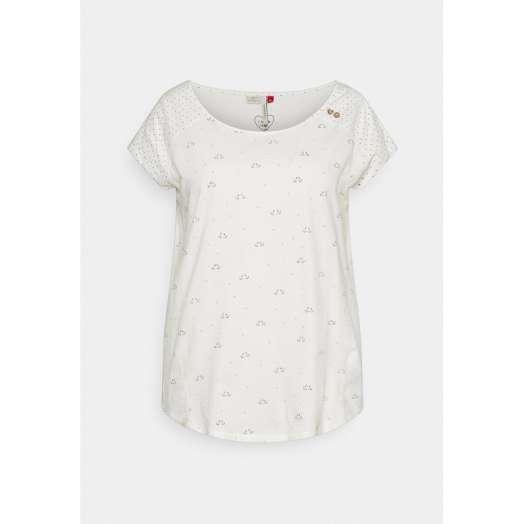 Kobiety T SHIRT TOP | Ragwear Plus ROSANNA PLUS - T-shirt z nadrukiem - white/biały - RI96686