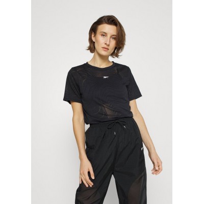 Kobiety T_SHIRT_TOP | Reebok BURNOUT TEE - T-shirt z nadrukiem - black/czarny - BO93462