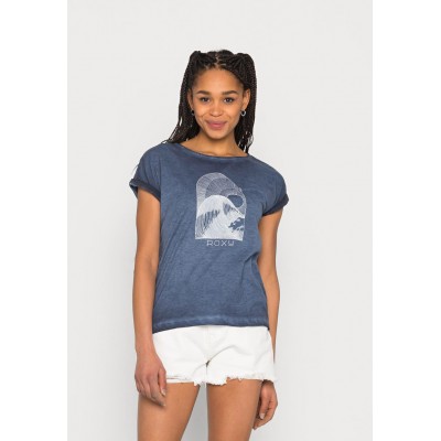 Kobiety T_SHIRT_TOP | Roxy SUMMERTIME HAPPINESS  - T-shirt z nadrukiem - mood indigo/czarny - BV83989