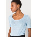 Kobiety T SHIRT TOP | Selected Femme SLFLINDA U NECK TEE - T-shirt basic - blue bell/niebieski - FU73286