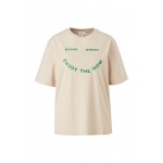 Kobiety T SHIRT TOP | s.Oliver LOCKERES - T-shirt z nadrukiem - taupe placed print/beżowy - QU66374