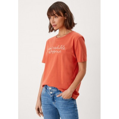Kobiety T_SHIRT_TOP | s.Oliver MET BORDUURSEL - T-shirt z nadrukiem - terracotta/łososiowy - EC96037
