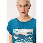 Kobiety T SHIRT TOP | s.Oliver T-shirt z nadrukiem - petrol/turkusowy - MK16272