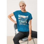 Kobiety T SHIRT TOP | s.Oliver T-shirt z nadrukiem - petrol/turkusowy - MK16272