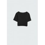 Kobiety T SHIRT TOP | Stradivarius NAHTLOSES - T-shirt basic - black/czarny - FE81957