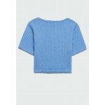 Kobiety T SHIRT TOP | Stradivarius NAHTLOSES - T-shirt basic - blue/niebieski - DD60978