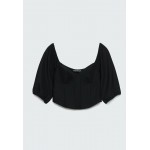 Kobiety T SHIRT TOP | Stradivarius T-shirt z nadrukiem - black/czarny - PS71260