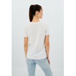 Kobiety T SHIRT TOP | Stradivarius T-shirt z nadrukiem - off white/mleczny - IS95659