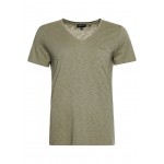 Kobiety T SHIRT TOP | Superdry STUDIOS POCKET V NECK - T-shirt basic - light khaki/khaki - ZW24053