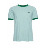 Kobiety T SHIRT TOP | Superdry VINTAGE LOGO EMBROIDERED RINGER - T-shirt z nadrukiem - freeway green marl/zielony - FR96965