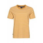 Kobiety T SHIRT TOP | Superdry VINTAGE LOGO STRIPE - T-shirt z nadrukiem - ochre marl rodeo white stripe/żółty - CW79260