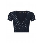 Kobiety T SHIRT TOP | Superdry VINTAGE TINY - T-shirt z nadrukiem - navy white dots/niebieski - EG39395