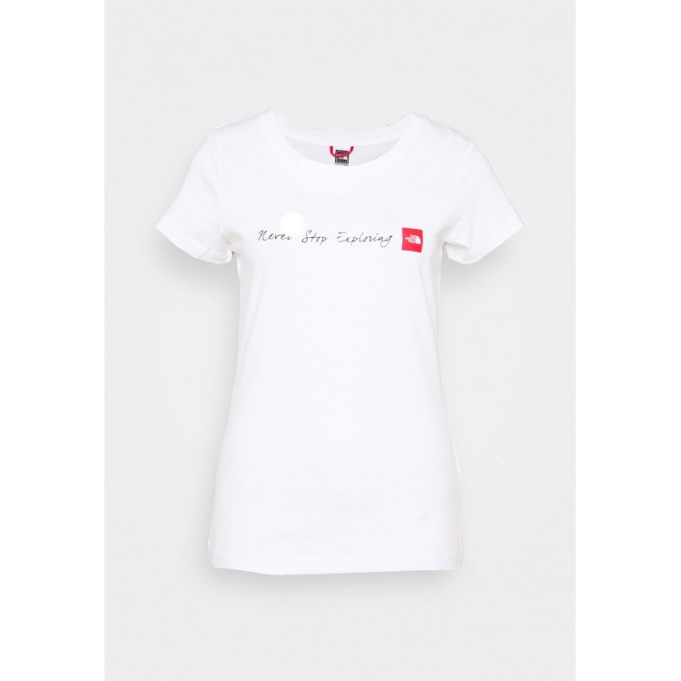 Kobiety T SHIRT TOP | The North Face NEVER STOP EXPLORING - T-shirt z nadrukiem - white/red/biały - BG36866