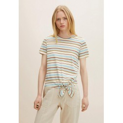 Kobiety T_SHIRT_TOP | TOM TAILOR DENIM T-shirt z nadrukiem - blue creme brown stripe/niebieski - EH03898