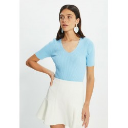 Kobiety T_SHIRT_TOP | Trendyol T-shirt basic - blue/niebieski - IX61216