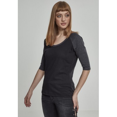 Kobiety T_SHIRT_TOP | Urban Classics T-shirt z nadrukiem - black/dark grey/czarny - NT89779