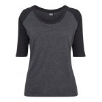 Kobiety T SHIRT TOP | Urban Classics T-shirt z nadrukiem - charcoal/black/antracytowy melanż - MW83909
