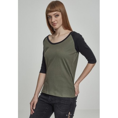 Kobiety T_SHIRT_TOP | Urban Classics T-shirt z nadrukiem - olive/black/zielony - JV78757