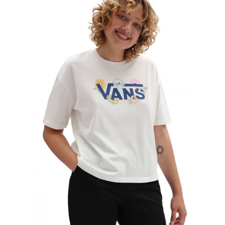 Kobiety T SHIRT TOP | Vans BOO KAY - T-shirt z nadrukiem - marshmallow/mleczny - HI37755