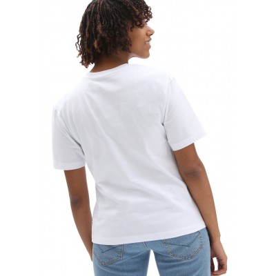 Kobiety T_SHIRT_TOP | Vans WM CLASSIC PATCH POCKET - T-shirt z nadrukiem - white/biały - JO03943
