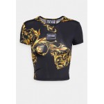 Kobiety T SHIRT TOP | Versace Jeans Couture ORGANZINO GARLAND - T-shirt z nadrukiem - black/czarny - ZJ06658