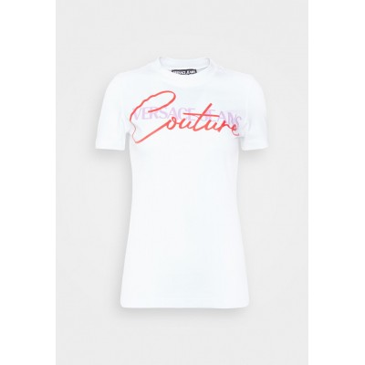 Kobiety T_SHIRT_TOP | Versace Jeans Couture STRETCH - T-shirt z nadrukiem - white/biały - DV69890