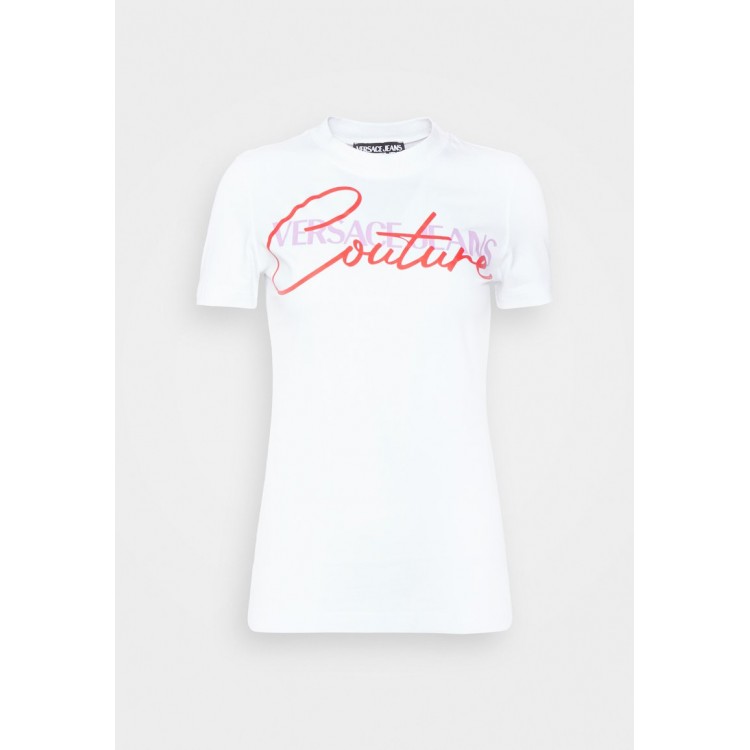 Kobiety T SHIRT TOP | Versace Jeans Couture STRETCH - T-shirt z nadrukiem - white/biały - DV69890