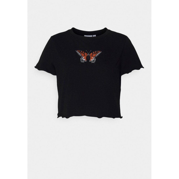 Kobiety T SHIRT TOP | Vila VIBUTTERFLY ONECK TEE 2 PACK - T-shirt z nadrukiem - black/czarny - UB17723