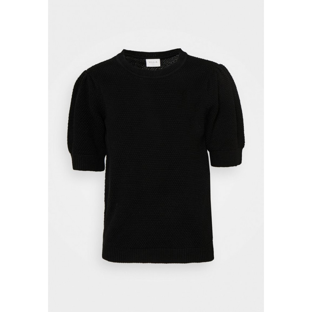 Kobiety T SHIRT TOP | Vila VICHASSA PUFF - NOOS - T-shirt basic - black/czarny - NZ36485