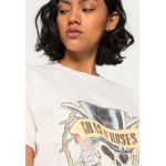 Kobiety T SHIRT TOP | Vintage Supply OVERDYED BISCOTTI REGULAR FIT WITH VINTAGE GUNS N ROSES - T-shirt z nadrukiem - biscotti/mleczny - ZM06102