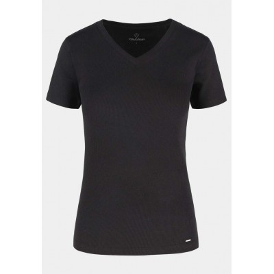 Kobiety T_SHIRT_TOP | Volcano T RIB - T-shirt basic - black/czarny - YY32625