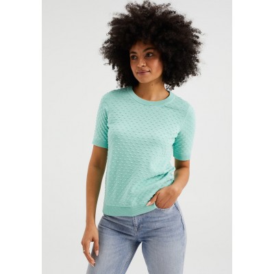 Kobiety T_SHIRT_TOP | WE Fashion REGULAR FIT - T-shirt basic - green/miętowy - JT21838