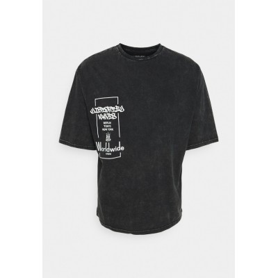 Kobiety T_SHIRT_TOP | YOURTURN PRINT WASH UNISEX - T-shirt z nadrukiem - black/czarny - EL22465
